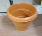 Garden Heavy Plastic Planter Pot / Gamla 8 inch (Brown, Pack of 1,Medium ) - Neckline Detail by Nari Haat, Indian eth...