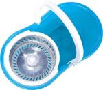 Heavy Duty Microfiber Spin Mop with Plastic Bucket & Rotating Steel Pole Head - Sleeve Design by Nari Haat, Indian et...