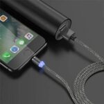 Magnetic Charging Cable 3 in 1 Metal Magnetic Micro USB Type C Lighting Cable with LED, Multiple Charging Adapters fo...