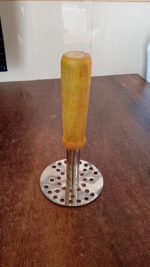 Stainless Steel Potato Masher / Pav Bhaji Masher with Wooden Handle (1 Pc) - Fabric Detail by Nari Haat, Indian ethni...