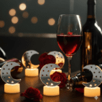 Decorative Moon Shaped Flameless LED Candles (12 Pc) - Back View by Nari Haat, Indian ethnic wear, women clothing, de...