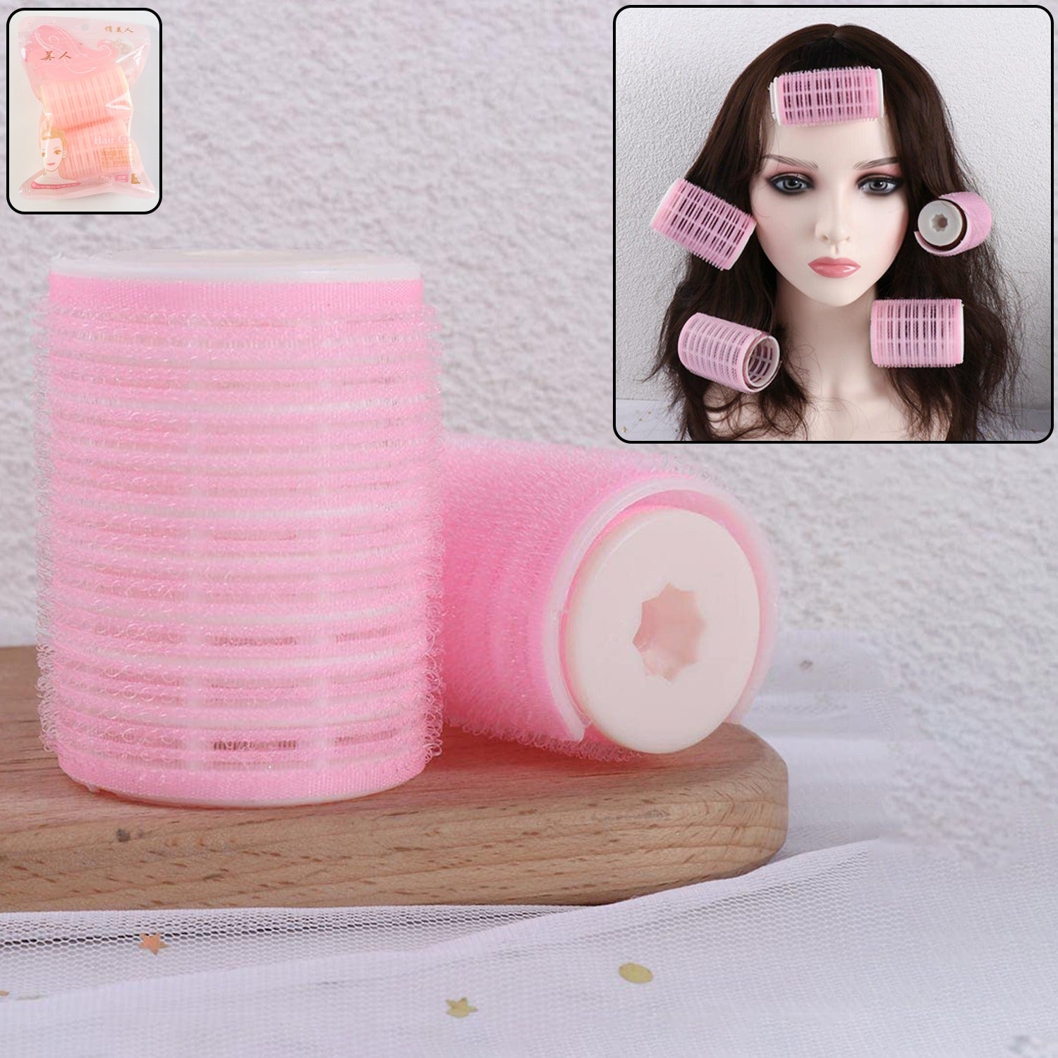 442207c2-d099-4f3c-92d1-9bafd629bde2.jpg Premium Self-Grip Hair Styling Velcro Rollers Set - Front View by Nari Haat, Indian ethnic wear, women clothing, desi...
