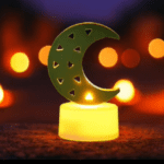 Decorative Moon Shaped Flameless LED Candles (12 Pc) - Front View by Nari Haat, Indian ethnic wear, women clothing, d...