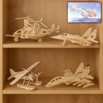 3D Wooden Aircraft Puzzle DIY Assembly Kit (Mix Design – 1 Set) - Neckline Detail by Nari Haat, Indian ethnic wear,...
