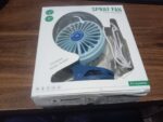 Portable Clip-on Fan, Battery Operated, With Light & Spray, Small Yet Powerful USB Table Fan, 3-Speed Quiet Rechargea...