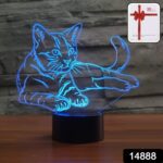 3D Illusion Multicolor Changing LED Night Lamp with Cat Design - With Dupatta by Nari Haat, Indian ethnic wear, women...