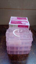 Versatile 18-Grid 3-Layer Transparent Plastic Organizer Box - Full Detail by Nari Haat, Indian ethnic wear, women clo...
