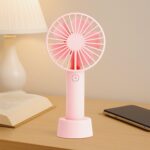 Portable handheld fan for home, office, or travel