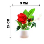 Artificial Rose Flower Plant With Pot, For Home Office Or Gift - Neckline Detail by Nari Haat, Indian ethnic wear, wo...