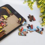 Kids Mini Cartoon Jigsaw Puzzle – 1 Pc Mix Design - Closeup Embroidery by Nari Haat, Indian ethnic wear, women clot...