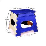 2009_12 Inch Plastic Folding Step Stool for Kids and Adults with Handle (Multicolor) - Sleeve Design by Nari Haat, In...
