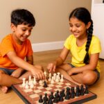 Premium Portable Chess Set Plastic Chess Pieces (1 Set) - Neckline Detail by Nari Haat, Indian ethnic wear, women clo...