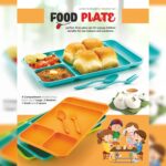 4-Compartment Plastic Dish Set with Spoon & Fork – Versatile Dinner & Pav Bhaji Plate - Back View by Nari Haat, Ind...
