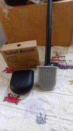 Silicone Toilet Brush with Holder Stand for Bathroom Cleaning - Full Detail by Nari Haat, Indian ethnic wear, women c...