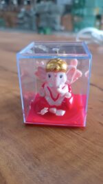 Decorative Small Lord Ganesh Idol in Transparent Case (1 Pc) - Full Detail by Nari Haat, Indian ethnic wear, women cl...