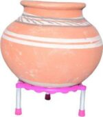 Stainless Steel Single Ring Matka Stand - Closeup Embroidery by Nari Haat, Indian ethnic wear, women clothing, design...