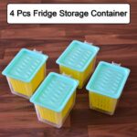 Fridge Storage Containers with Handle – Plastic Kitchen Storage (4 Pcs Set) - Closeup Embroidery by Nari Haat, Indi...