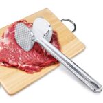 Double Sided Beef Steak Mallet (Aluminum): Meat Tenderizer Hammer - Closeup Embroidery by Nari Haat, Indian ethnic we...