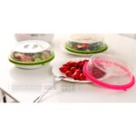 Microwave Food Cover, Air-Tight Splatter Lid for Plates – Dishwasher Safe - Back View by Nari Haat, Indian ethnic w...