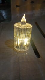 Flameless and Smokeless Decorative Candles LED Tea Light, Diwali (1 Pc) - Fabric Detail by Nari Haat, Indian ethnic w...