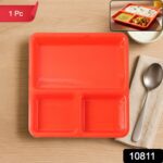 Plastic 3-Compartment Rectangular Meal Serving Tray / Plates (1 Pc) - With Dupatta by Nari Haat, Indian ethnic wear, ...