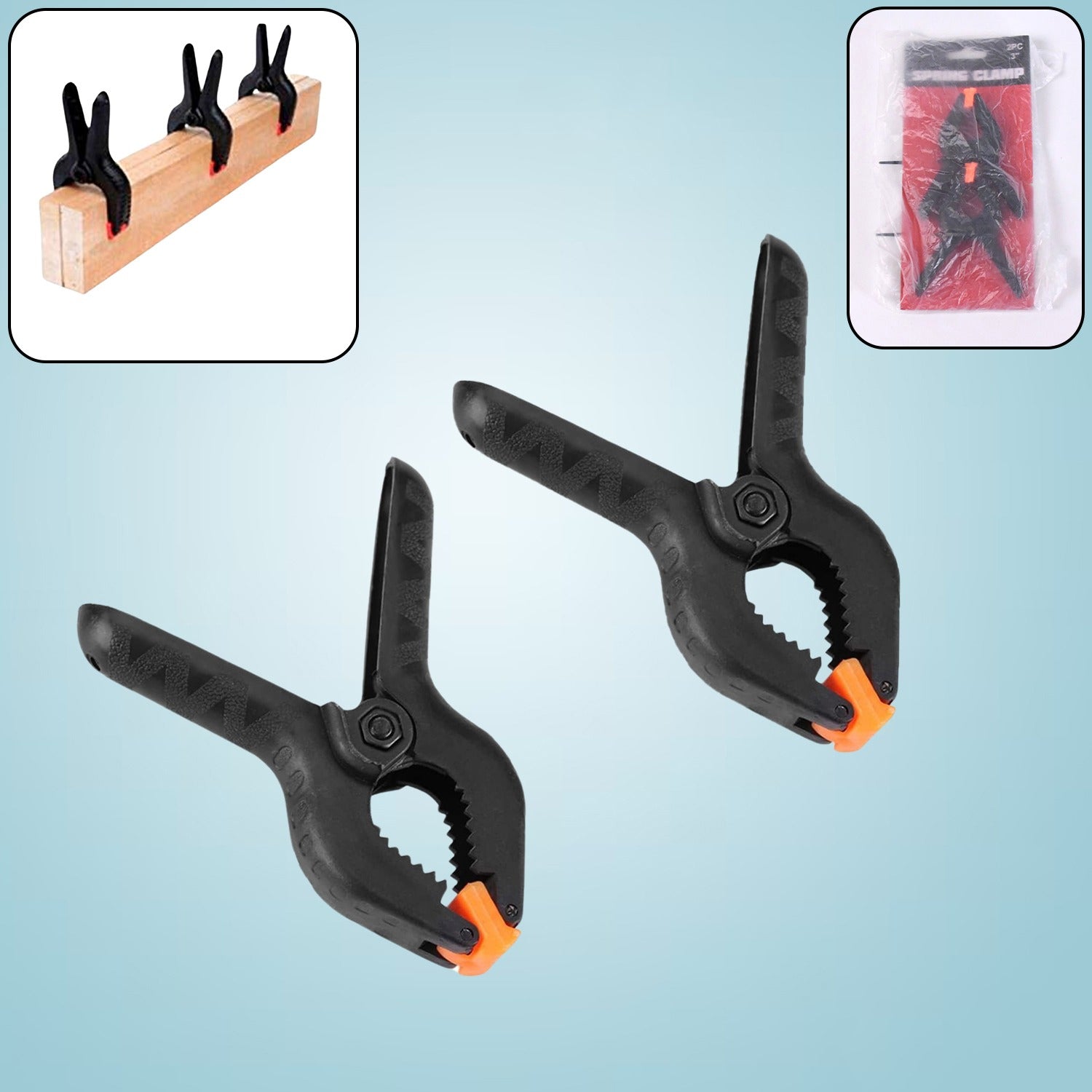 5656_d3479f09-34e3-41fd-bedf-6c8f95f7b333.jpg 3 inch Heavy Duty Clips Clamp Spring Clamps Clip Fixture (2 Pc Set) - Front View by Nari Haat, Indian ethnic wear, wo...