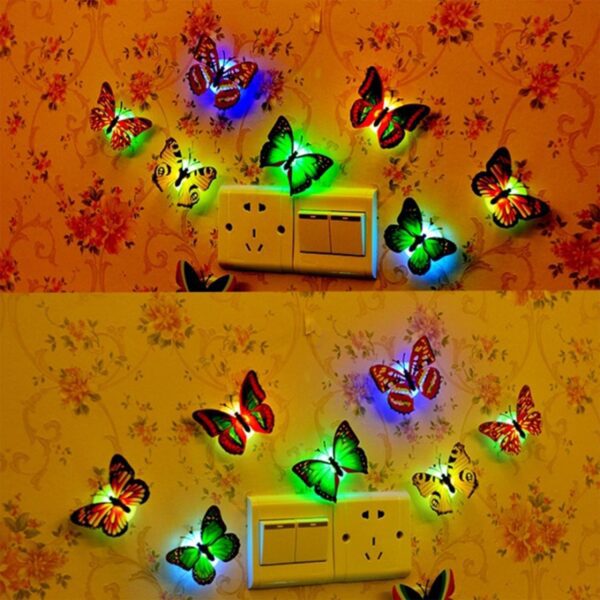 The Butterfly 3D Night Lamp Comes with 3D Illusion Design Suitable for Drawing Room, Lobby. - Front View by Nari Haat...