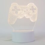 3D Acrylic LED Night Lamp – Game Controller Shape Decorative Light for Gamers (1 Pc) - Sleeve Design by Nari Haat, ...
