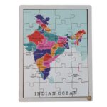 Wooden India Map Puzzle - (1 Set) - Sleeve Design by Nari Haat, Indian ethnic wear, women clothing, designer suit