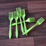 Small plastic 6pc Serving Fork Set for kitchen - Fabric Detail by Nari Haat, Indian ethnic wear, women clothing, desi...