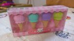 Cone Eraser for Girls & Boys / Eraser for School B'Day Return Gift Party Doughnut Lollipop Ice Cream Theme Shape Eras...