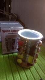 LED Spice Rack Organizer, Rotating Spice Rack  (Golden / 16 Pc / MOQ - 6 pc) - Full Detail by Nari Haat, Indian ethni...
