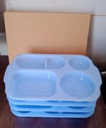 Divided Plates (32 CM, 5 Compartments) Shatterproof Microwave-Safe Tableware - Full Detail by Nari Haat, Indian ethni...