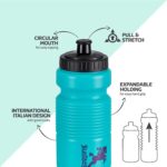 Pull n Stretch Water Bottle – Foldable Drinking Bottle for School & Travel - Fabric Detail by Nari Haat, Indian eth...