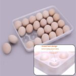 24 Grids Plastic Egg Box Container Holder Tray Fridge with Lid for 2 Dozen Egg Tray - Neckline Detail by Nari Haat, I...