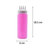 Plastic Bottles with 3 Nozzel for Sauce, Mayonnaise, Chocolate Syrup (Pack of 2Pc) - Sleeve Design by Nari Haat, Indi...