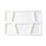Plastic Multi-Compartment Rectangular Meal Serving Tray / Plate (1 Pc / White) - Sleeve Design by Nari Haat, Indian e...