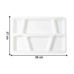 Plastic Multi-Compartment Rectangular Meal Serving Tray / Plate (1 Pc / White) - Neckline Detail by Nari Haat, Indian...