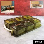 Liger Multipurpose Transparent Spice Jar Set with Tray and Lids 400ML Approx (6 Pc) - With Dupatta by Nari Haat, Indi...
