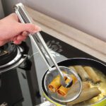 2In1 Stainless Steel Filter Spoon with Clip Food Kitchen Oil-Frying Multi-Functional - Full Detail by Nari Haat, Indi...