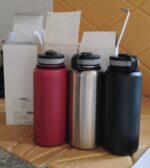 Stainless Steel Double Wall Vacuum-Insulated Drink Water Bottle (1000 ML / Mix Color) - Full Detail by Nari Haat, Ind...