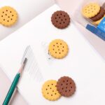 Biscuit-Shaped Erasers – Fun Rubber Stationery for Kids (6 Pcs Set) - Closeup Embroidery by Nari Haat, Indian ethni...