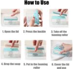 2-in-1 Portable Soap Dish & Dispenser: Roller, Drain Holes, Foaming - Closeup Embroidery by Nari Haat, Indian ethnic ...