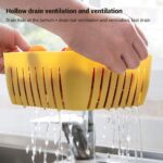 Double Layer Food Drainer Washing Basket with Collapsible Strainers Colander - Neckline Detail by Nari Haat, Indian e...