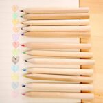 12 Mini Colouring Pencils with Sharpener, Kids Drawing Set for School & Sketching - Neckline Detail by Nari Haat, Ind...