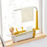 Telescopic Sink Storage Rack Material Kitchen Rag Rack Shelf Drain Basket (1 Pc) - Closeup Embroidery by Nari Haat, I...