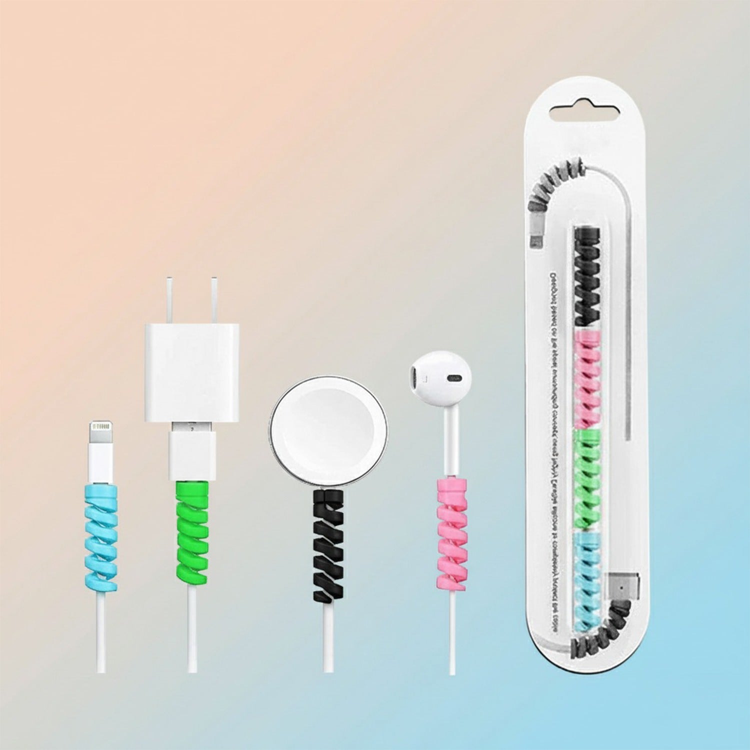 Spiral spring cable protectors for charger