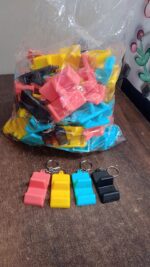 Plastic 2-in-1 Mobile Stand Keychain (1 Pc) - Fabric Detail by Nari Haat, Indian ethnic wear, women clothing, designe...