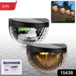 6 LED Solar Powered Wall Mount Fence Light with Honeycomb Shade Design (2 Pc Set) - With Dupatta by Nari Haat, Indian...