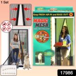 Magic Mesh Hands-Free Screen Door Instant Opening (1 Set) - With Dupatta by Nari Haat, Indian ethnic wear, women clot...